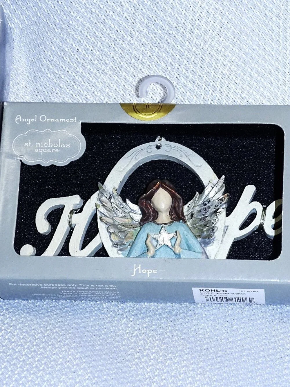 Two New St. Nicholas Square Angel Ornaments Hope and Noel